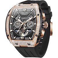 Amazon.com: OLEVS GELATU Men Watch Automatic Tonneau Watch